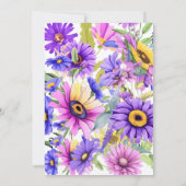 Helderroze paarse wilde bloem is onderweg #3 kaart (Achterkant)