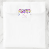 Helderroze paarse wilde bloem is onderweg #4 vierkante sticker (Tas)