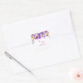 Helderroze paarse wilde bloem is onderweg #4 vierkante sticker (Envelop)