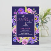 Helderroze paarse wilde bloem is onderweg #6 kaart (Staand voorkant)