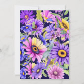 Helderroze paarse wilde bloem is onderweg #6 kaart (Achterkant)