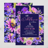 Helderroze paarse wilde bloem is onderweg #6 kaart (Voorkant / Achterkant)