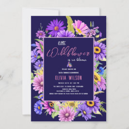 Helderroze paarse wilde bloem is onderweg #6 kaart