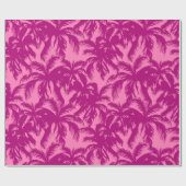 Helderroze palmpatroon cadeaupapier (Vlak)