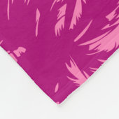 Helderroze palmpatroon fleece deken (Hoek)
