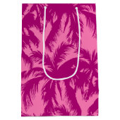 Helderroze palmpatroon medium cadeauzakje (Achterkant)