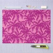 Helderroze palmpatroon tissuepapier (Craft)