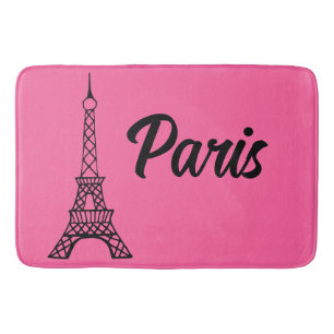 Helderroze Paris Eiffel Tower Bath Mat Rug