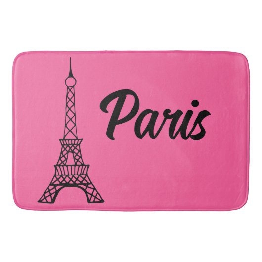 Helderroze Paris Eiffel Tower Bath Mat Rug (Voorkant)