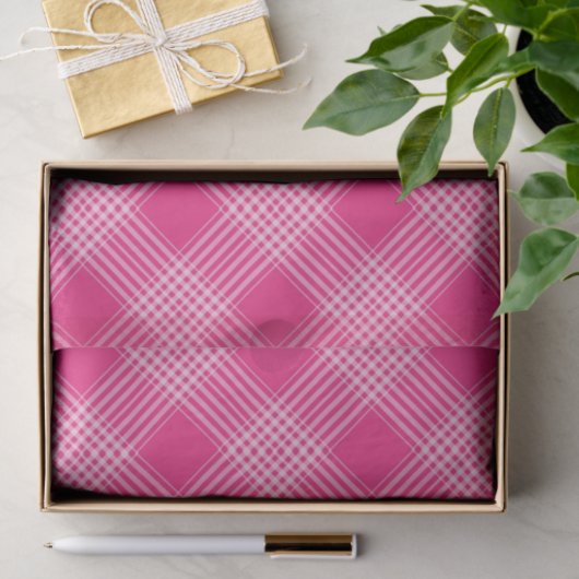 Helderroze patroon tissuepapier (Geschenk)