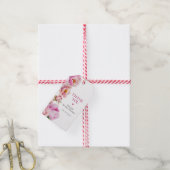 Helderroze pioen vrijgezellenfeest dank u cadeaulabel (Met Touw)