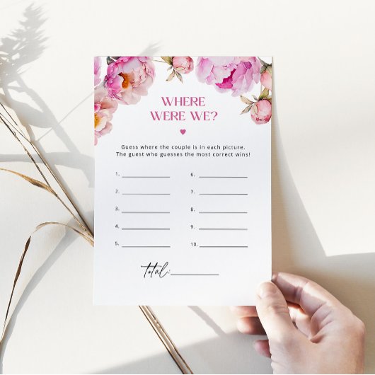 Helderroze pioen Waar waren we vrijgezellenfeest s Kaart