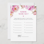 Helderroze pioen Waar waren we vrijgezellenfeest s Kaart (Voorkant)