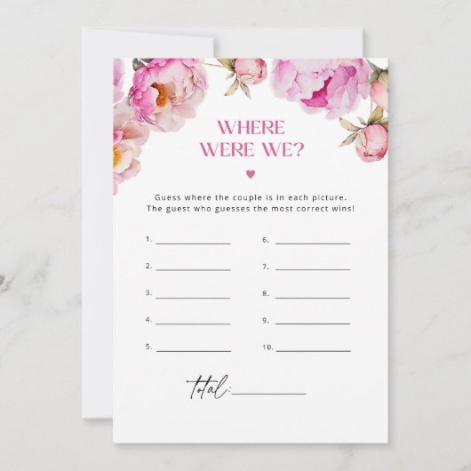 Helderroze pioen Waar waren we vrijgezellenfeest s Kaart (Voorkant)