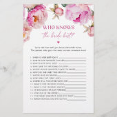 Helderroze pioen Wie kent de bruid beste spel (Voorkant)