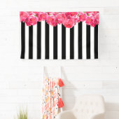 Helderroze pony's Horizontale Floral Backdrop Spandoek (Insitu)