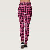 Helderroze Retro Houndstooth Leggings (Achterkant)