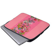 Helderroze  Roos Garden Electronics Bag Laptop Sleeve (Voorkant onderkant)