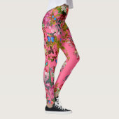 Helderroze Roos Leggings tuin (Rechts)