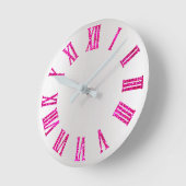 Helderroze roze glitter grijs zilver Minimaal zwar Ronde Klok (Hoek)