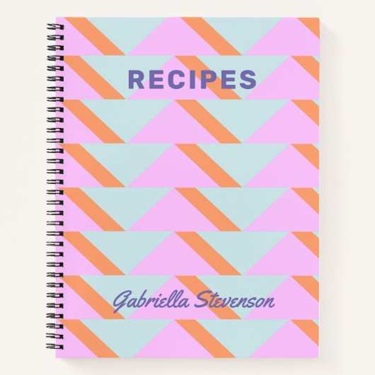 Helderroze roze retroflectoren Geometrische aangep Notitieboek (Voorkant)