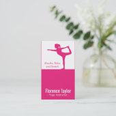 Helderroze roze roodroodje Silhouette voor Yoga In Visitekaartje (Staand voorkant)