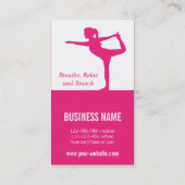 Helderroze roze roodroodje Silhouette voor Yoga In Visitekaartje (Achterkant)
