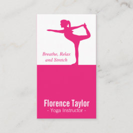 Helderroze roze roodroodje Silhouette voor Yoga In Visitekaartje