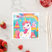 Helderroze Schattigee eenhoorn verjaardag Servet (Insitu)