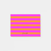 Helderroze Sinaasappels strepen met aangepaste lij Post-it® Notes (Voorkant)