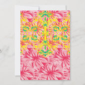 Helderroze stof met levendig bloemmotief kaart (Voorkant)