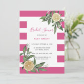 Helderroze strepe CitrusVrijgezellenfeest Kaart (Staand voorkant)