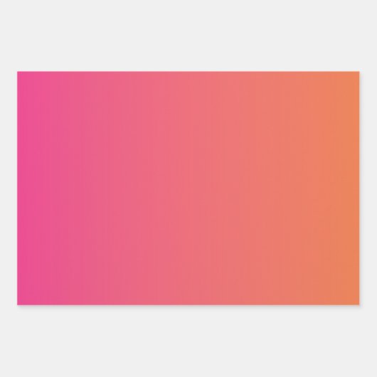 Helderroze tot Oranje gradiënt vast Inpakpapier Vel (Voorkant 3)