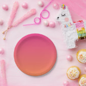 Helderroze tot Oranje gradiënt vast Papieren Bordje (Feest)