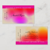 Helderroze tot rode, gemengde kunstplaat visitekaartje (Voorkant / Achterkant)