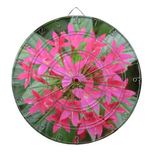 Helderroze Tropische Bloemen Dart Board Dartbord
