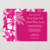 Helderroze tropische hibiscus kaart (Voorkant / Achterkant)