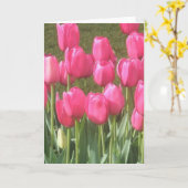 Helderroze Tulip Garden Kaart (Gele Bloem)