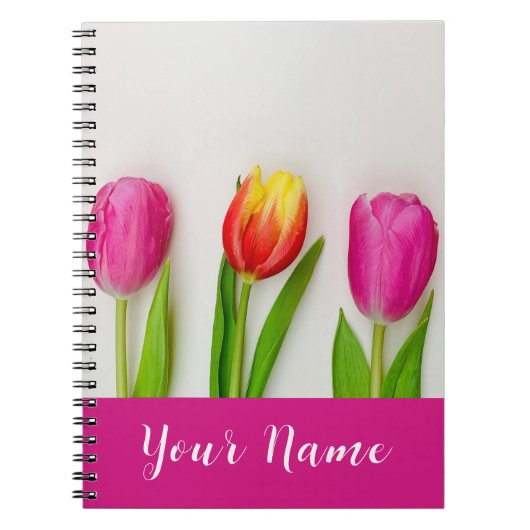 Helderroze tulpen notitieboek (Voorkant)