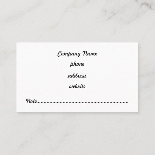 Helderroze Visitekaartje (Achterkant)