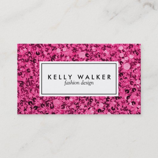 Helderroze visitekaartje (Voorkant)