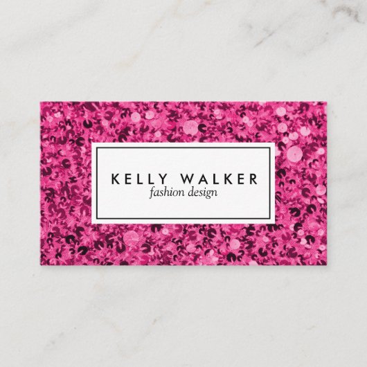 Helderroze visitekaartje (Voorkant)