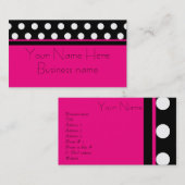 Helderroze Visitekaartje met pooldot (Voorkant / Achterkant)