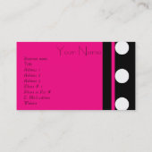 Helderroze Visitekaartje met pooldot (Achterkant)