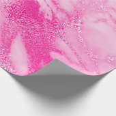 Helderroze, vivid Roos, wit, metaal Cadeaupapier (Hoek)