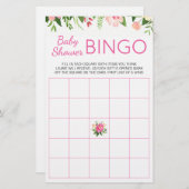 Helderroze vlakke Baby shower Bingo Game (Voorkant / Achterkant)