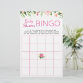 Helderroze vlakke Baby shower Bingo Game (Staand voorkant)