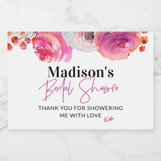 Helderroze Vrijgezellenfeest Favor Sparkling Wijnetiket (Enkel label)