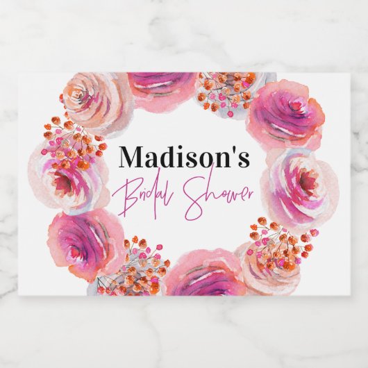 Helderroze Vrijgezellenfeest met grote adem Sparkling Wijnetiket (Enkel label)