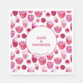 Helderroze Waterverf bloesem Servet (Voorkant)